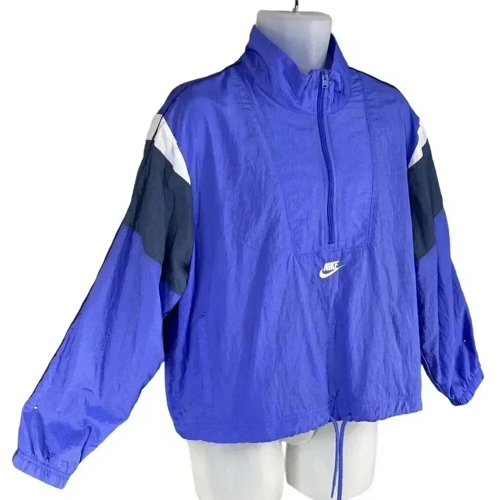 Nike Heritage Womens L Sportswear Woven Jacket 1/4 Zip Windbreaker Activewear - Picture 6 of 15
